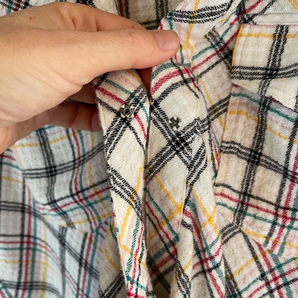 Splendid plaid hi-low top, faux wrap front, size small - Picture 9 of 16